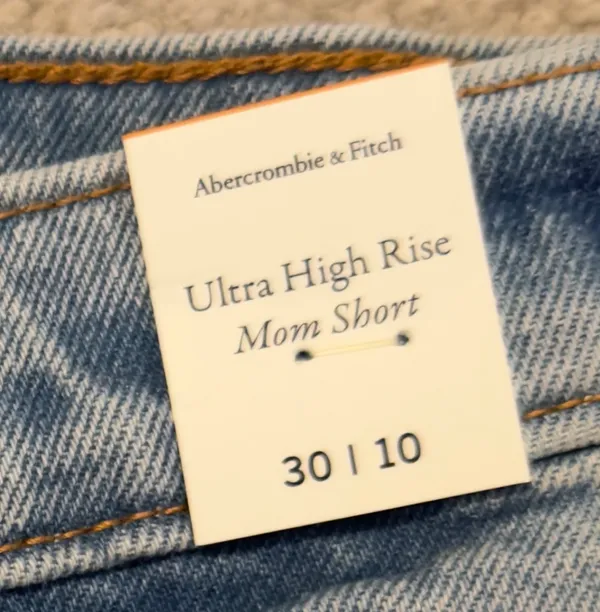 Abercrombie & Fitch Light Blue Distressed Denim Shorts - Image 5