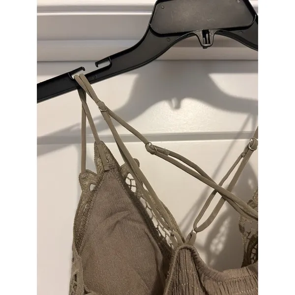 Sept & Co Boutique Women’s Size Small Bralette Lace Cami Camisole Top Khaki - Image 6