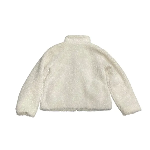 Rachel Zoe Cream Sherpa Fleece Zip Up Jacket SZ M Plush Faux Outerewear Cozy - Image 2