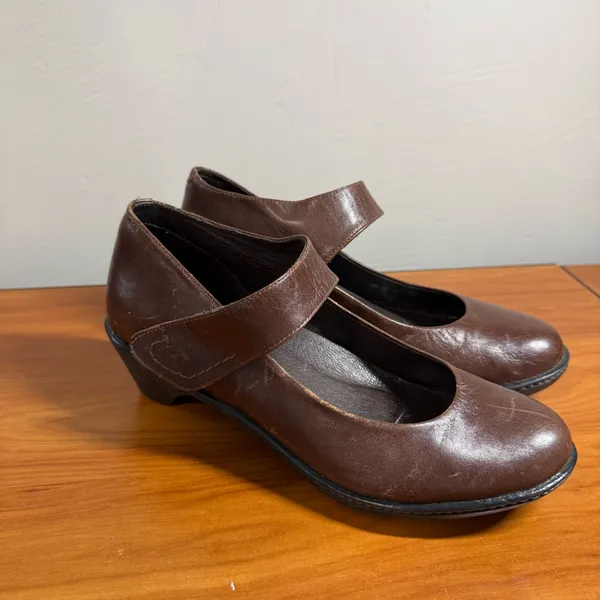 Dansko Bess Mary Jane Dark Brown Heel Leather Round Toe Comfort 37‎ - Image 2
