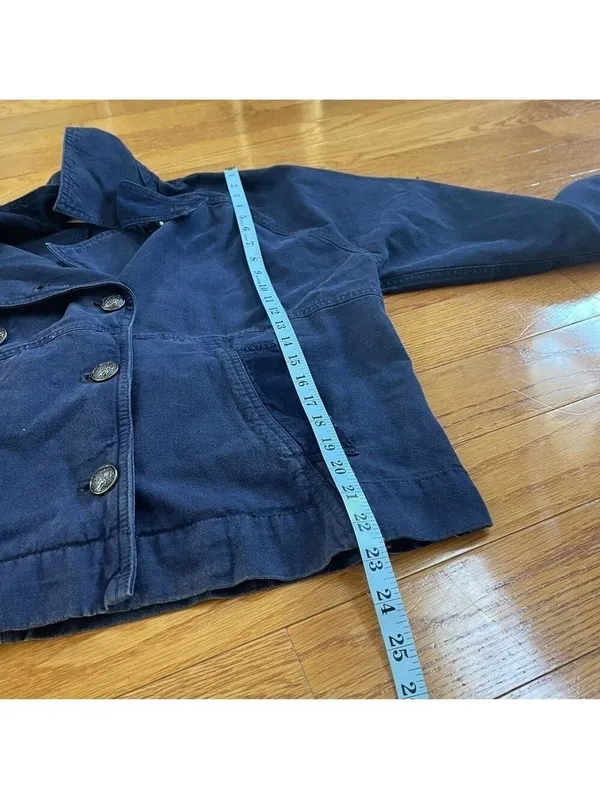 Free People We The Free Viva Surplus Denim Jean Jacket in Starless Sky Sz M - Image 13