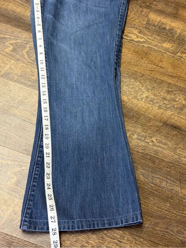 Vintage Y2K American Eagle Real Flare Jeans Women’s 14 Low Rise Blue Denim - Image 9
