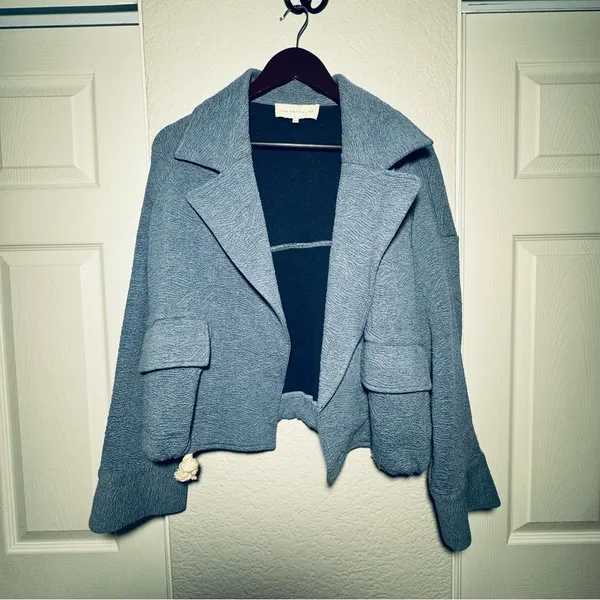 Anthropologie French Mauve • Blazer • Flap Pockets • Small • Textured Fabric - Image 5