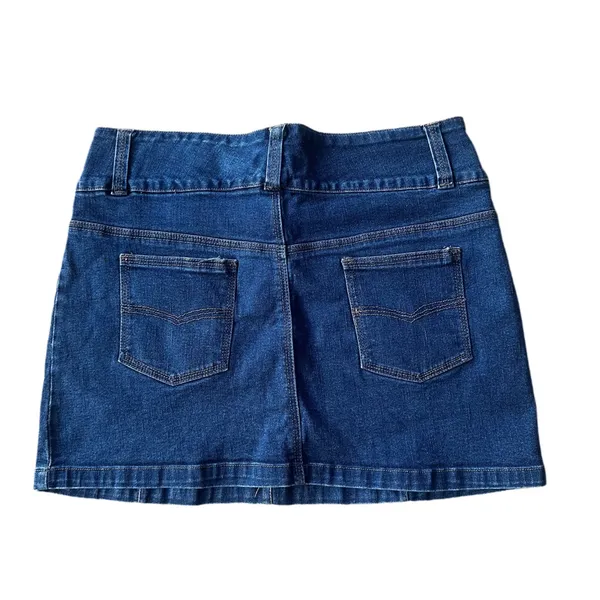 90s micro‎ mini denim skirt with pockets size 11/12 - Image 2