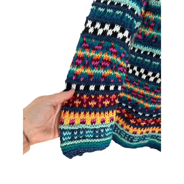 VTG The Limited Hand Knit Ramie Cotton Fair‎ Isle Sweater Sz S - Image 3