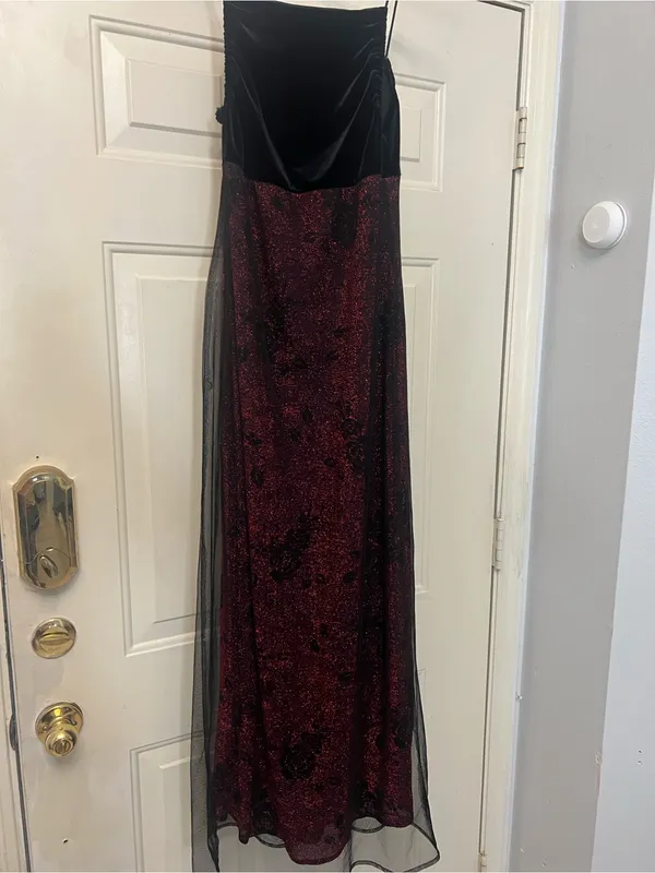 Roberta Vintage Burgundy Floral Mesh Whimsigoth, 90s Whimsigoth, Vampy Grunge - Image 13