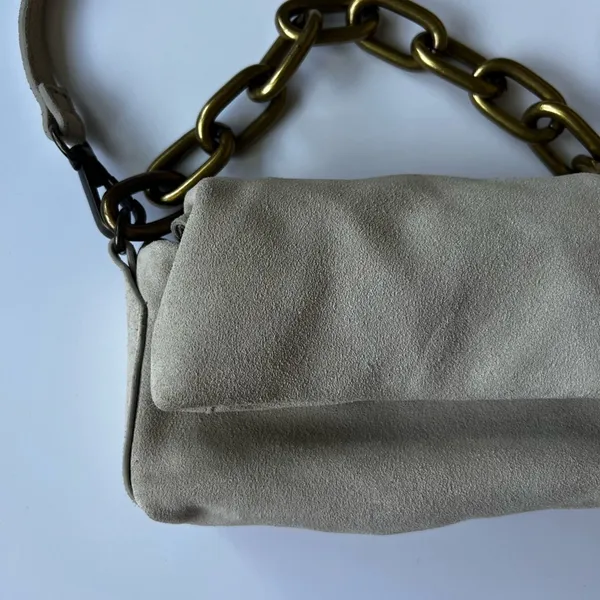 Free People Charlie Chain Crossbody in taupe suede leather - Image 5