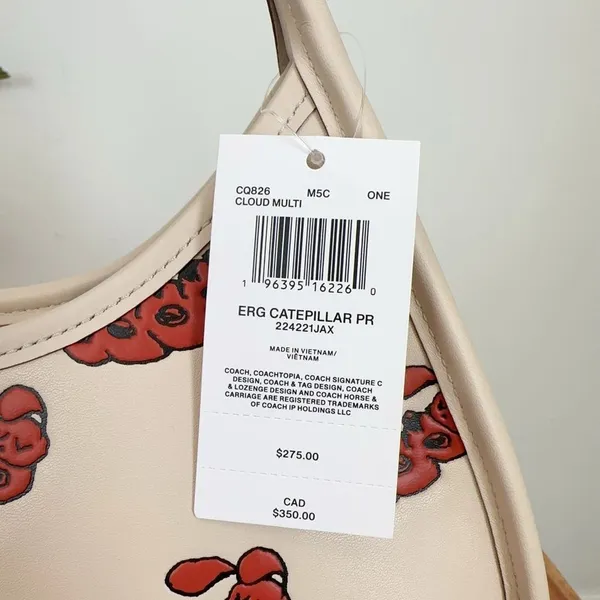 NWT Coach Ergo Bag In Coachtopia‎ Leather With Sleepy Caterpillar Print - Image 5