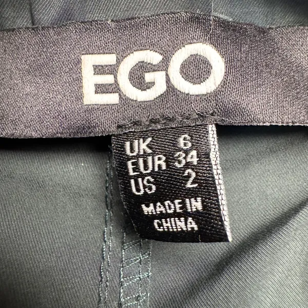 EGO Black Cargo‎ Pants Elastic Waist Drawstring Hem Wide Leg Womens Size 2 - Image 5