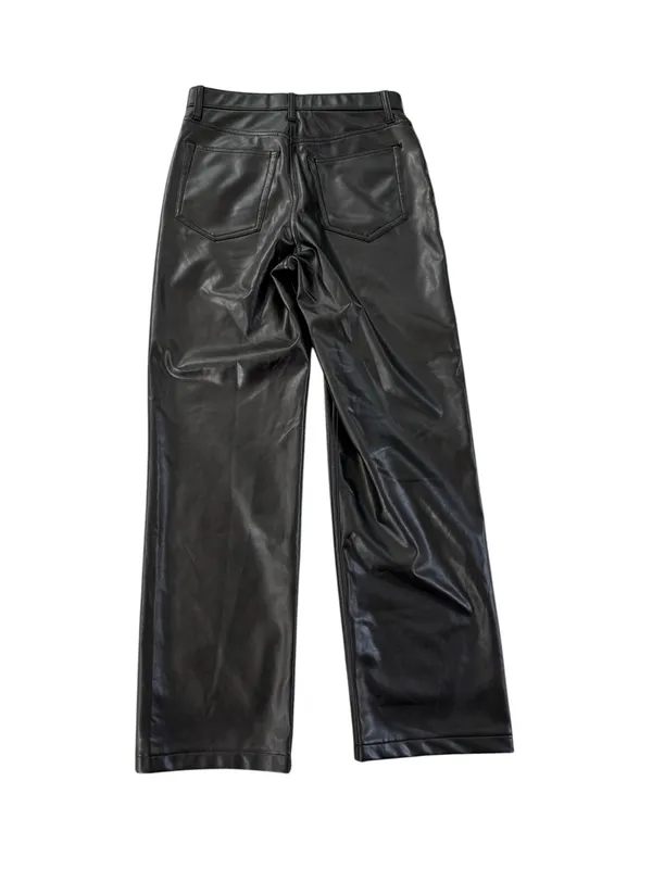 Abercrombie Curve Love High Rise 90s Relaxed Vegan Leather Pant Black Size 26 - Image 8