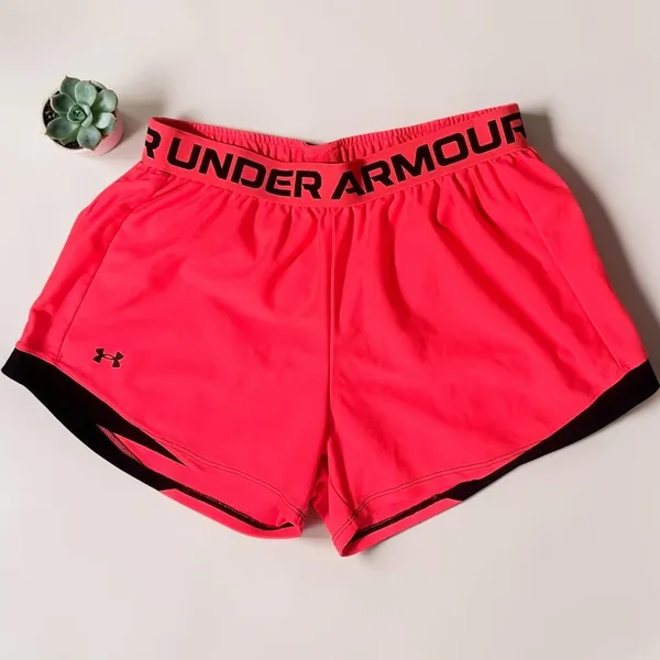 Under Armour Women's Play Up Shorts Pink Black Loose Fit 1306251 Size‎ Medium - Image 4