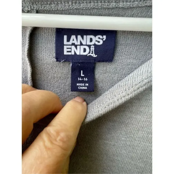 Lands End size L dolman sleeves sweater. Neutral Light grey - Image 4