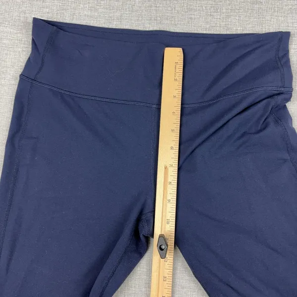 Athleta Leggings Womens L Blue Cropped Nylon Spandex Elastic Waist Yoga Gym - Image 8