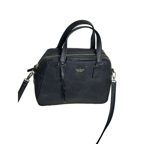 Kate Spade New York Black Saffiano Leather Satchel Crossbody Top Handle Bag - Image 5