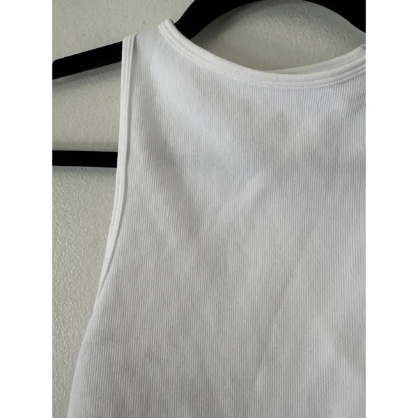 Free People Intimately White Ribbed Racerback Cropped Tank Top Women’s size XS/S - Image 3