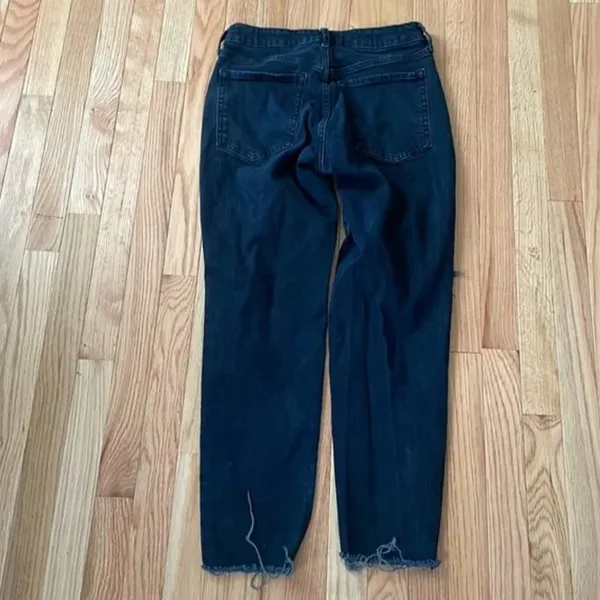 Old Navy Jeans Womens 6 Black High Rise OG Straight Distressed Casual Minimalist - Image 10