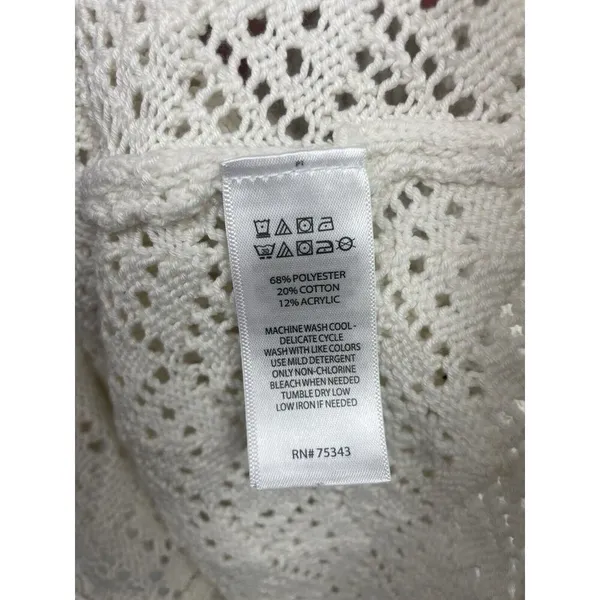Jessica Simpson Cream White Knit Coastal Bohemian‎ Mini Dress Size S - Image 4
