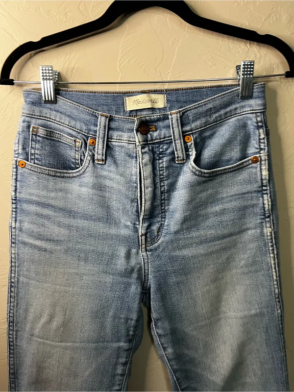 Madewell Stovepipe High Rise Straight Leg Jeans Euclid Wash Light Denim - Image 3