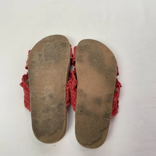 Anthropologie Bianca Ruffled‎ Slide Sandals in Red Size 8 - Image 7