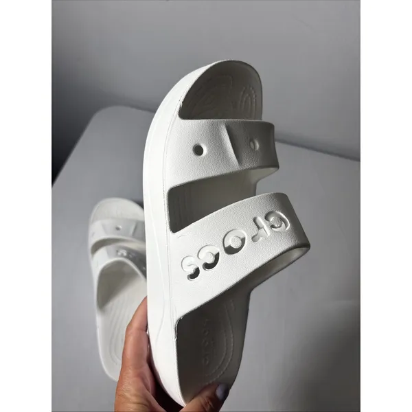 Crocs Slide Sandals White Iconic Comfort Women Size 11 Slip‎ On - Image 5