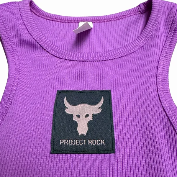 Under Armour Project Rock Womens‎ Ribbed Tank Top Size Small Purple Lilac - Image 4