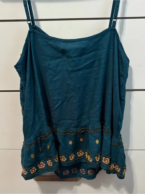 Anthropologie Floral Beaded Tank Top NWT - Image 3