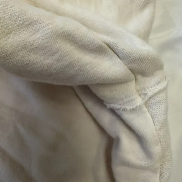 Anthropologie Pilcro Cream Long sleeve V-Neck Raw hem crop Sweatshirt Size Small - Image 9