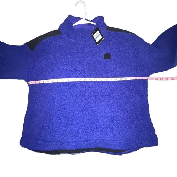 Women's UA Sherpa‎ Fleece Mock Neck Jacket Pullover Blue / Black Size XL NWT - Image 5