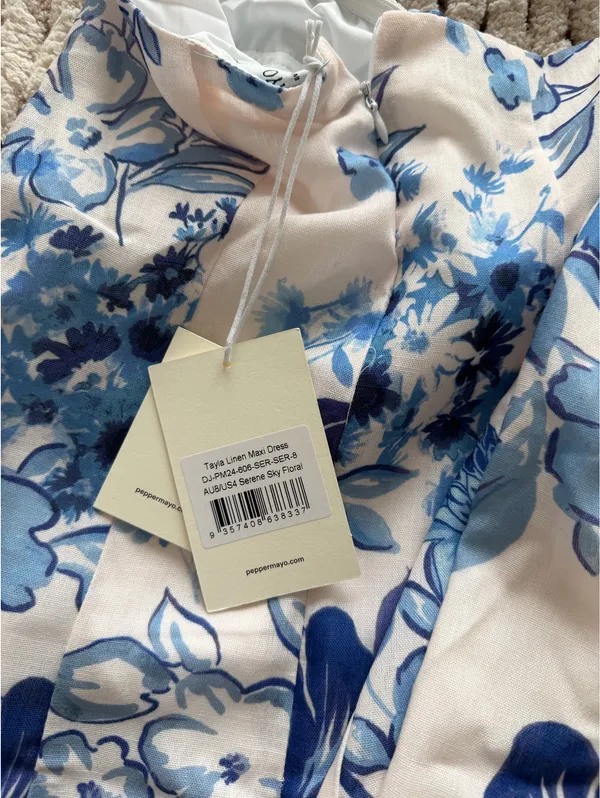 Peppermayo Blue and White Maxi Dress - Image 3