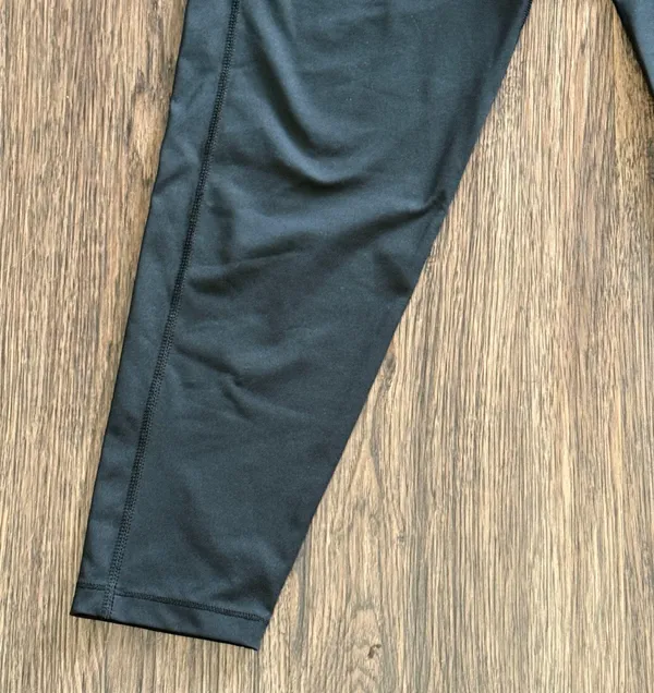 Nike Black Dri-Fit Performance Logo Waistband Leggings Black White Size Large - Image 3