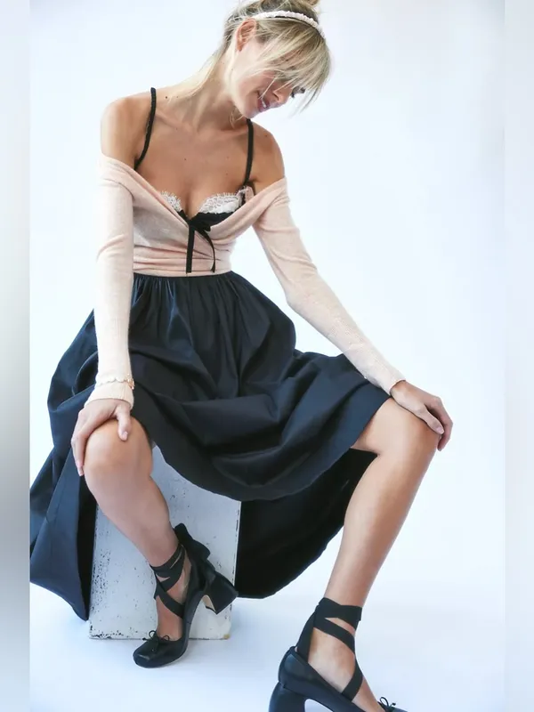 For Love & Lemons Doris Lace-Trim Midi Dress - Image 7