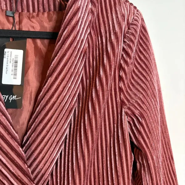 NWT Nast Gal Say It Stripe Velvet Striped Blazer - Image 3