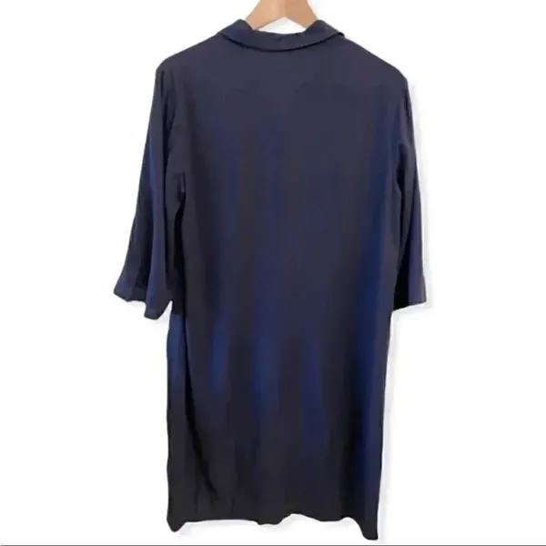 H& M Navy Blue Lagenlook Oversized Shirt Womens Dress SZ 6 - Image 2