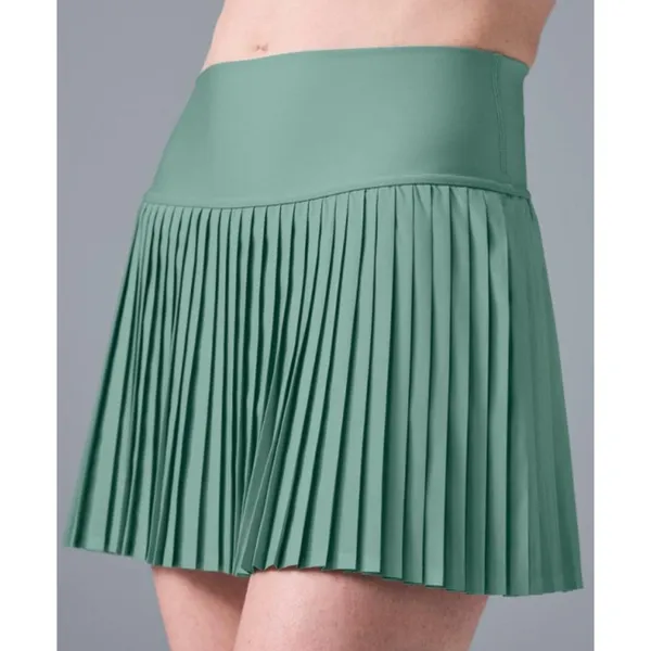 Alo Airlift Grand Slam Tennis Skirt Botanical Green High-Rise Waist Pleats Skort - Image 3