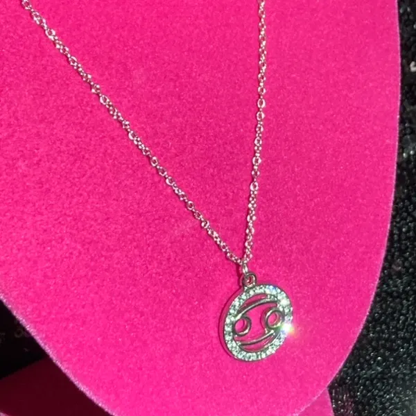 Cancer Zodiac Sign Sterling Silver Necklace Constellation mcbling Birthday Gift - Image 9