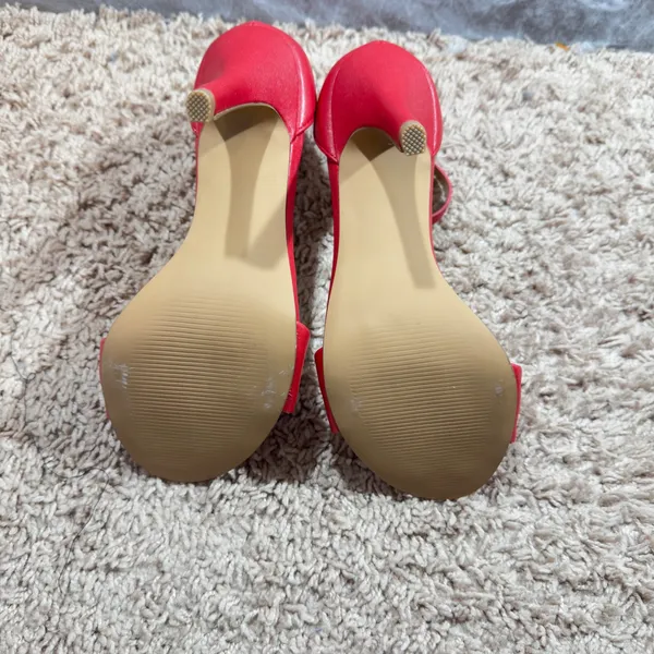934 | LC Lauren Conrad‎ Ankle Strap Stiletto Heel Sandal Red Womens 5 - Image 9