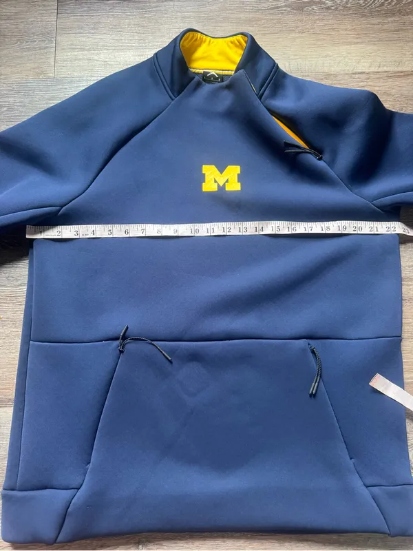 Jordan University M Logo Navy & Yellow Pullover Jacket L - Image 5