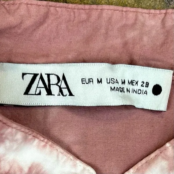 Zara Pink Tye Dye Button Down Blouse Medium - Image 7