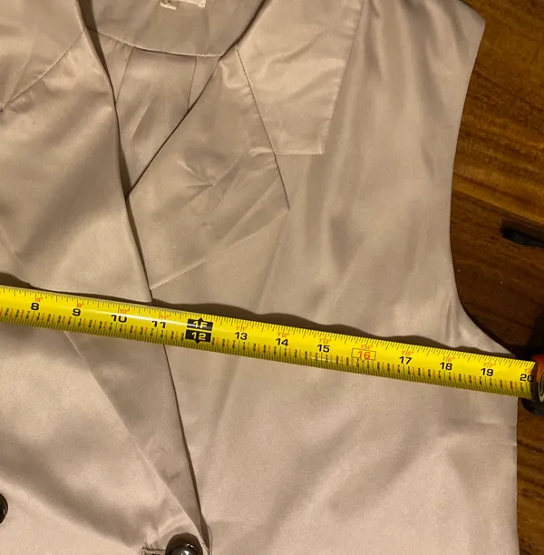 Tea N Cup Los Angeles Double Breast Colar Khaki Sleeveless Shirt Drs L - Image 6