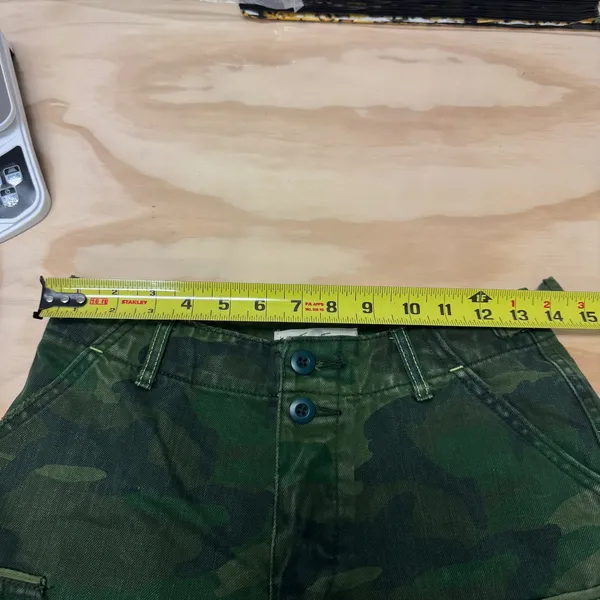 Free People We‎ The Free Commander Cutoff Denim Camo Shorts Military Green Cargo - Image 9