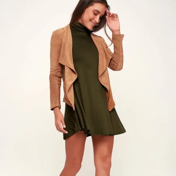 NWT Lulus Sway Girl Sway Olive Green Swing‎ Dress M - Image 2