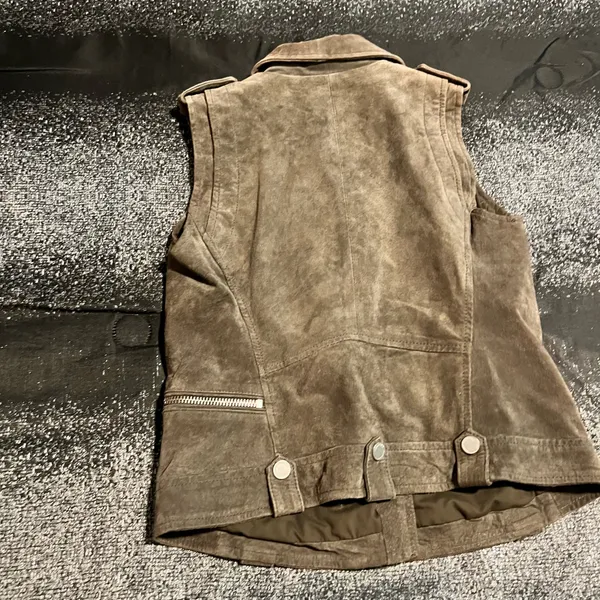Womens S Blanknyc Genuine Suede Sleeveless Moto Vest-Taupe - Image 2