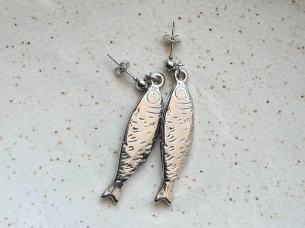 Handmade fully stainless steel statement fish simple earrings🌀🐟 - Image 4