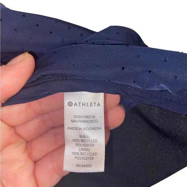 Athleta Activewear lightweight blue Black Bomber Jacket zip dri fit Athleisure - Image 5