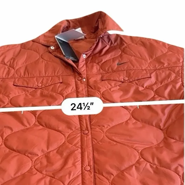 Nike Sportswear Essentials Quilted Trench Jacket Womens L NWT Rugged Orange NEW - Image 14