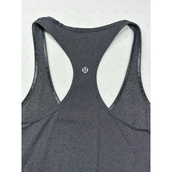 Lululemon Cool Racerback II Tank Top Gray Micro-Stripe | Size S - Image 6