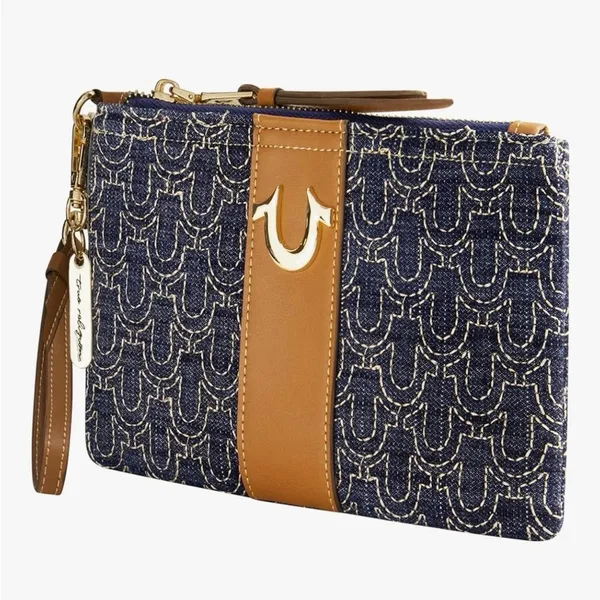 True Religion Women's Mini Wallet, Small Compact Quilted Clutch Pouch - Image 2