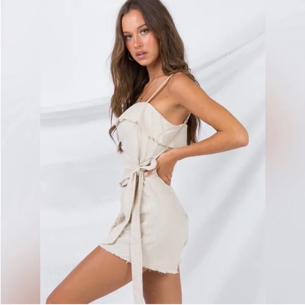 Princess Polly Rally Playsuit in Beige Size 10 New with tag - Image 3