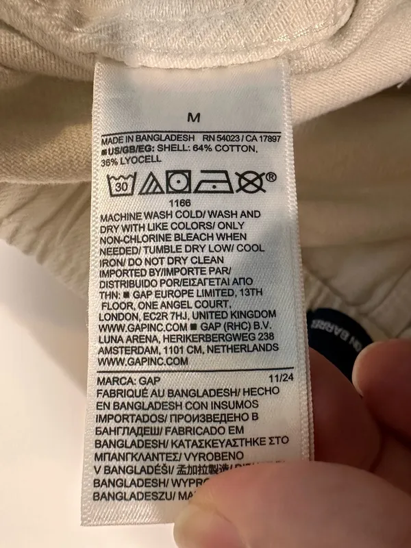 Gap Pull-On Barrel Pants Medium Milk Ivory Cotton Lyocell Utility - Image 8