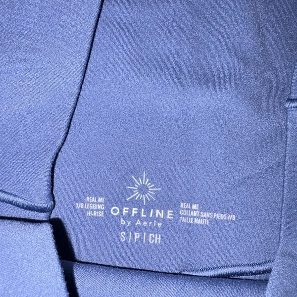 OFFLINE by Aerie Real Me Crossover Leggings Blue High Rise 7/8 Size S Activewear - Image 6
